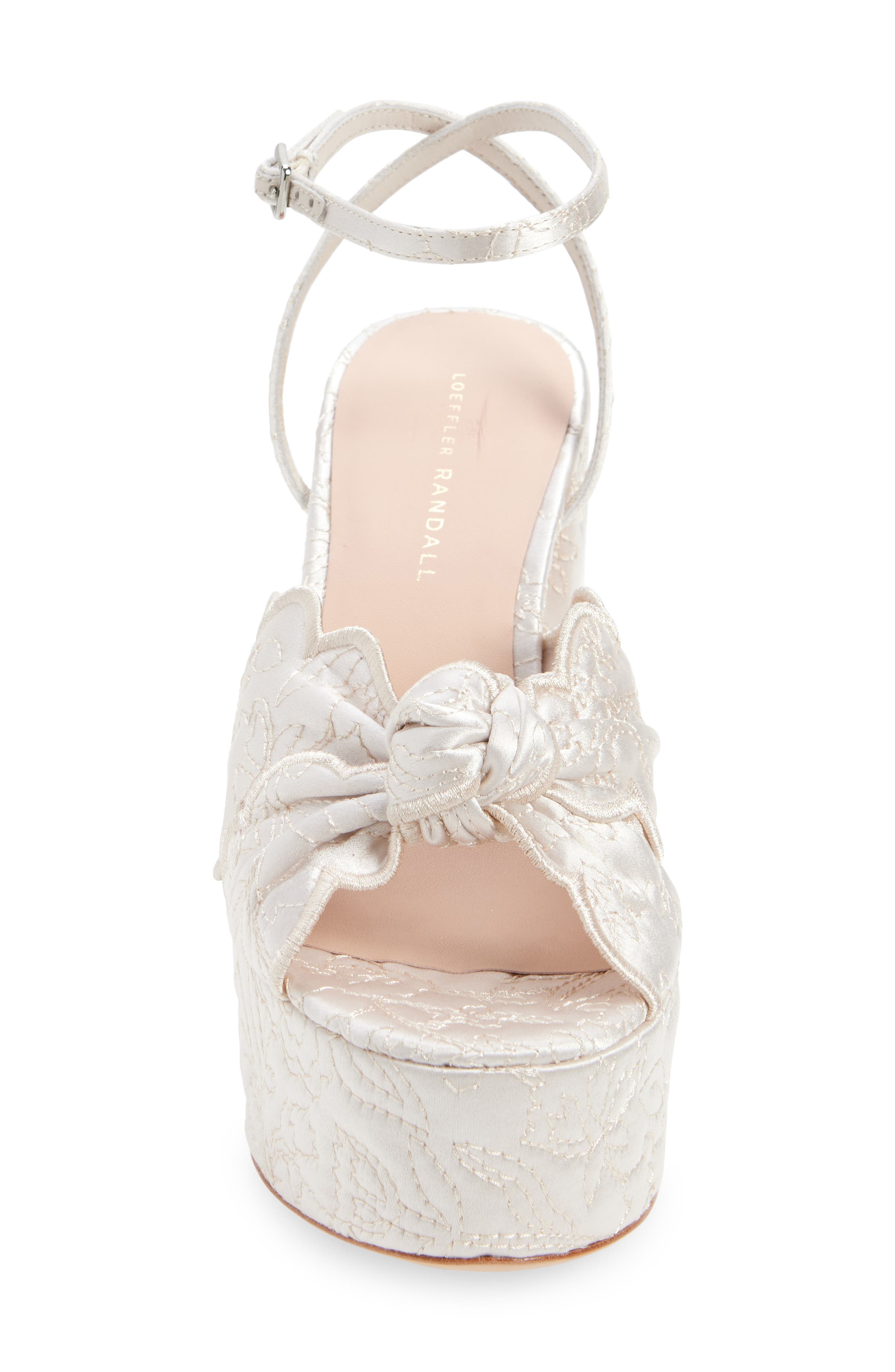 Loeffler Randall Isabel Embroidered Knot Platform Sandal, Alternate, color, 