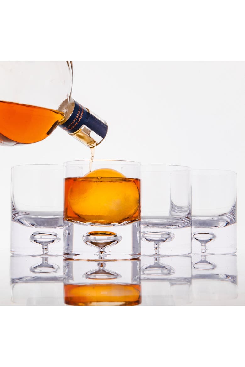 Crystal Bubble Heavy Base Whiskey Glass Tumbler - Set of 4, Alternate, color, Clear