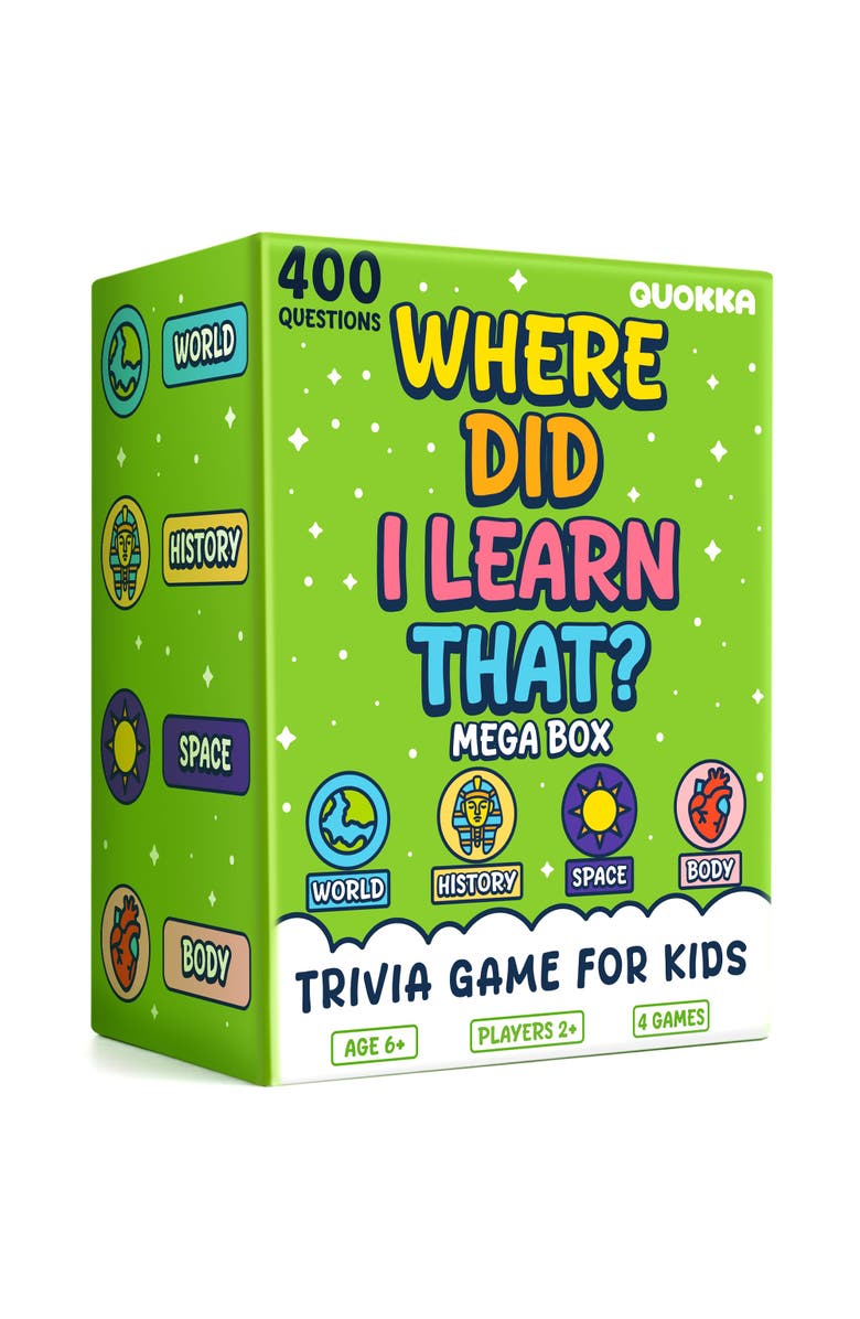 Quokka Kids Trivia Card Games - World, Space, History & Human Body, Main, color, 4 Set