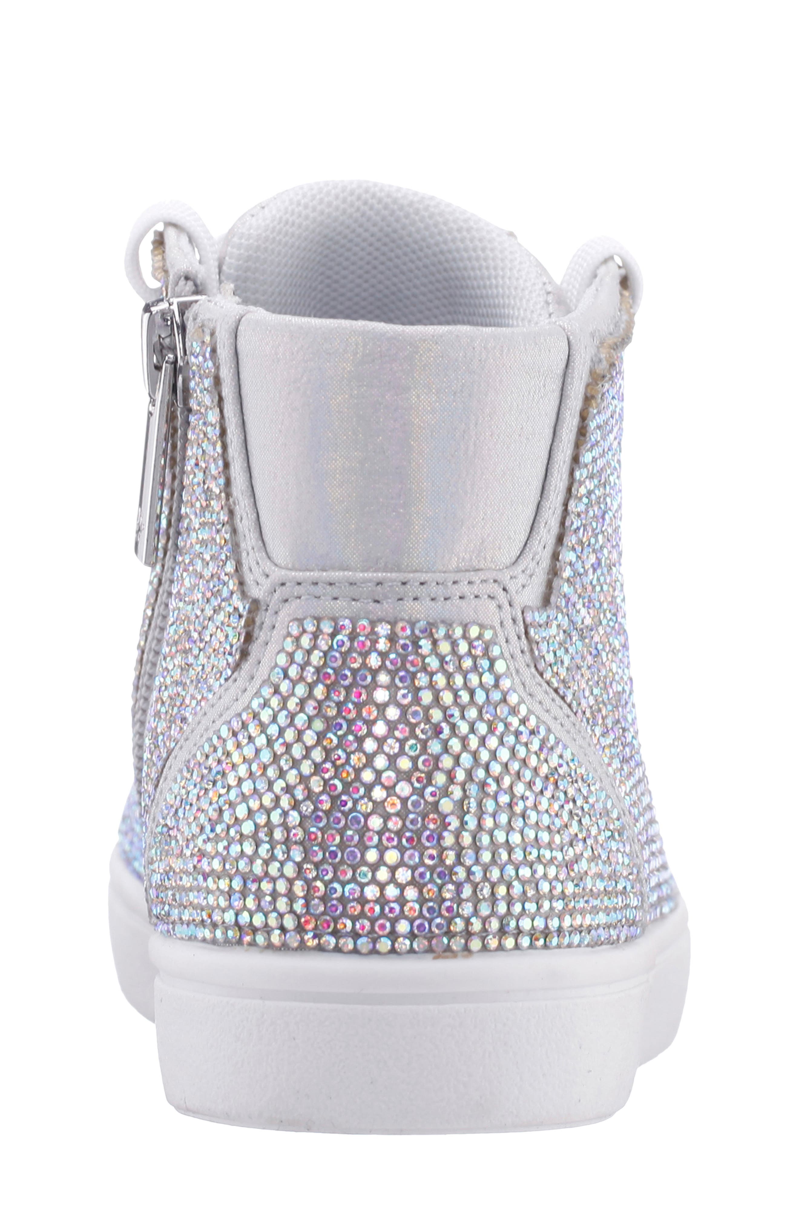 Kids' Kula High Top Sneaker, Alternate, color, SILVER SHIMMER STONES