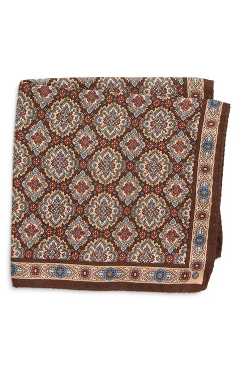 Medallion Silk Twill Pocket Square