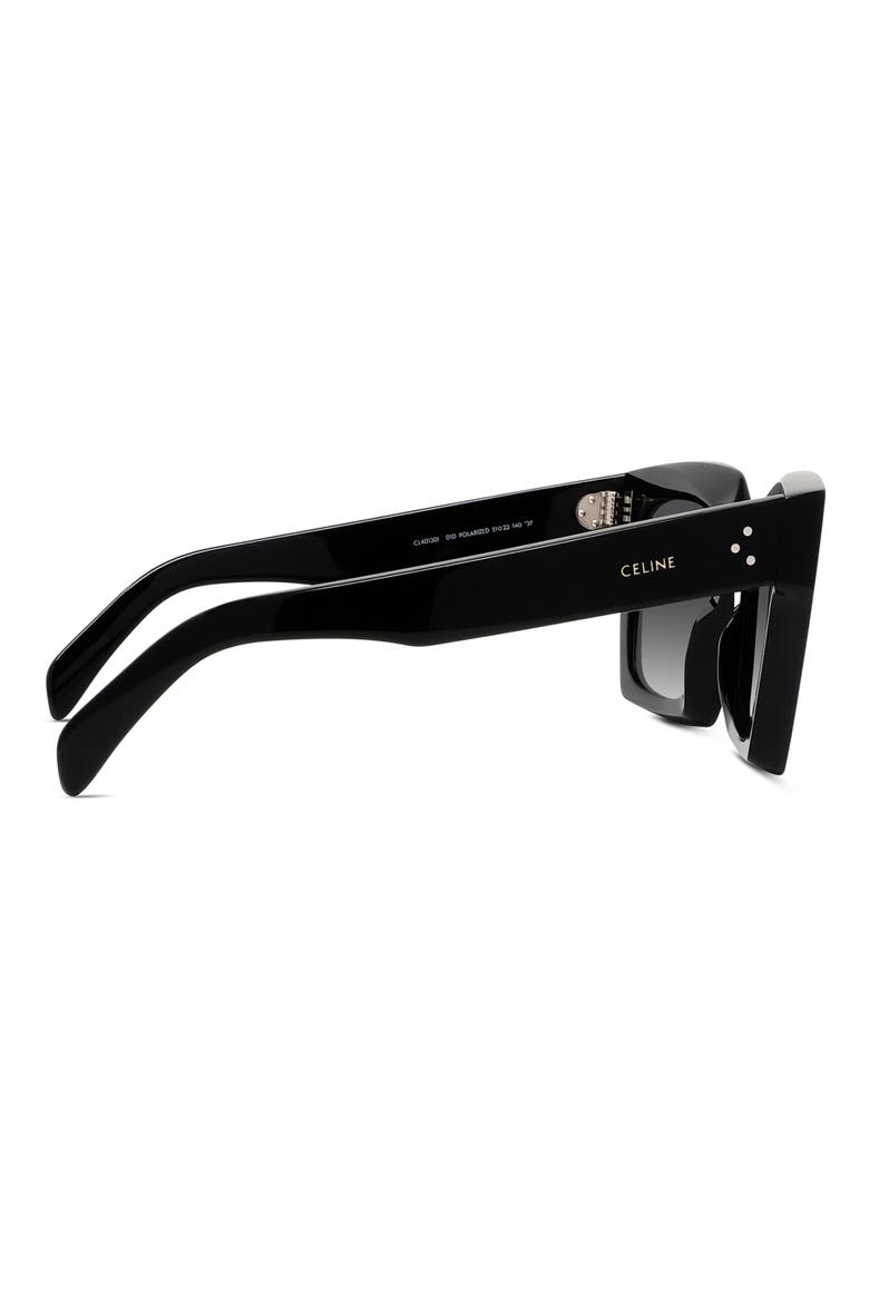 51mm Polarized Square Sunglasses, Alternate, color, BLACK/ SMOKE