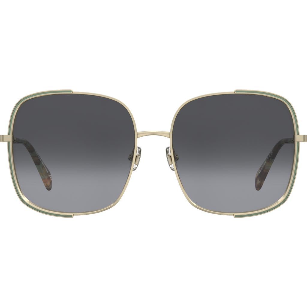Kate Spade New York isla 59mm gradient square sunglasses in Gold Green/dark Grey at Nordstrom