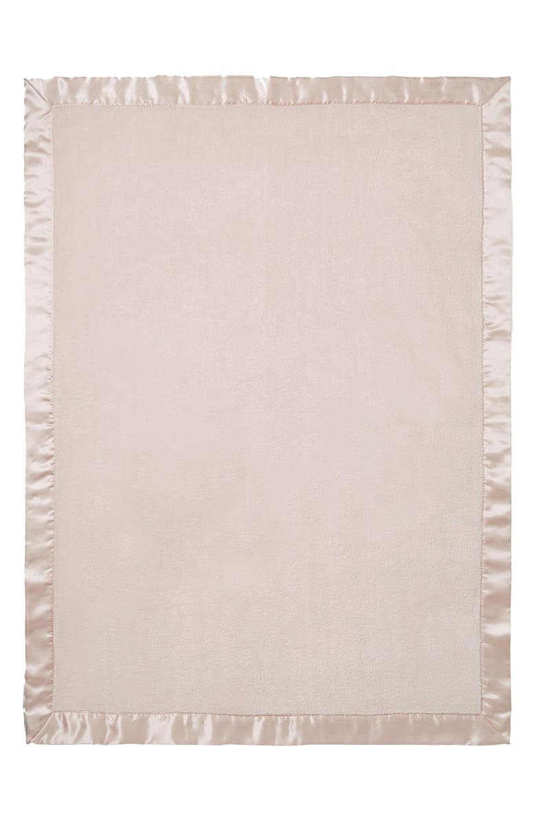 Elegant Baby Satin Trim Fleece Blanket, Alternate, color, Pink