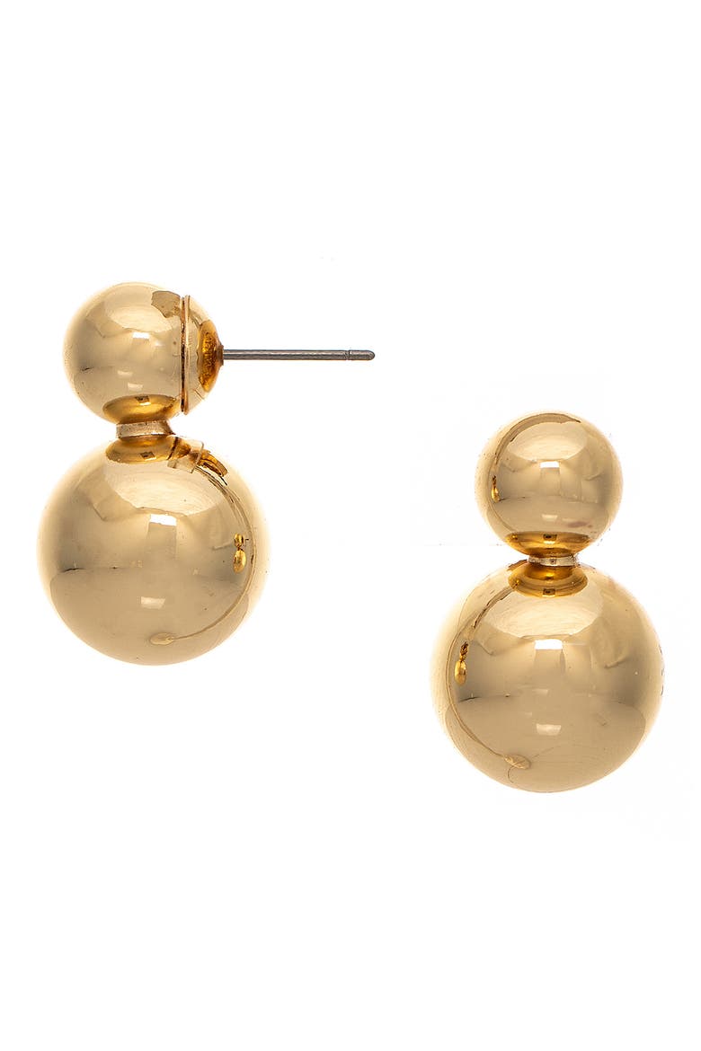 Double Bubble Drop Earrings, Main, color, GOLD POLISHED