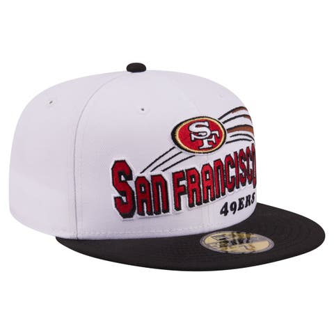 Men's New Era White/Black San Francisco 49ers Retro Swoop 59FIFTY Fitted Hat