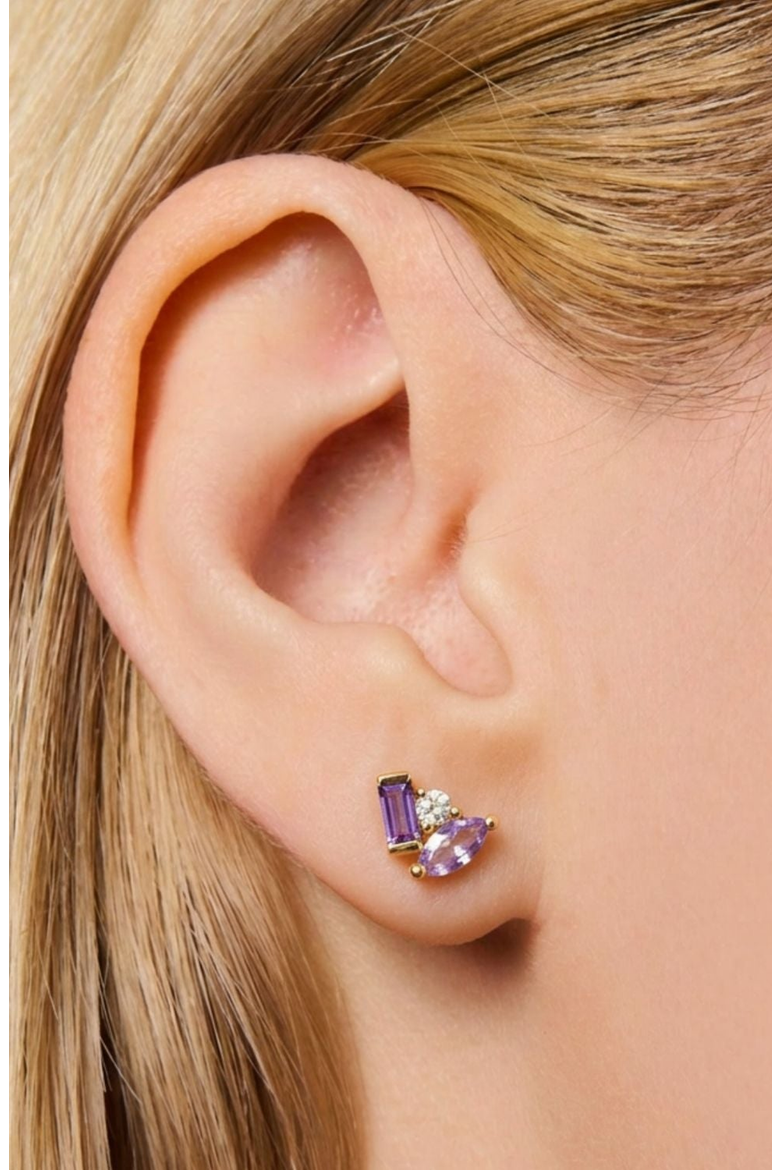 Seraphina Amethyst Stud Earrings, Alternate, color, Amethyst