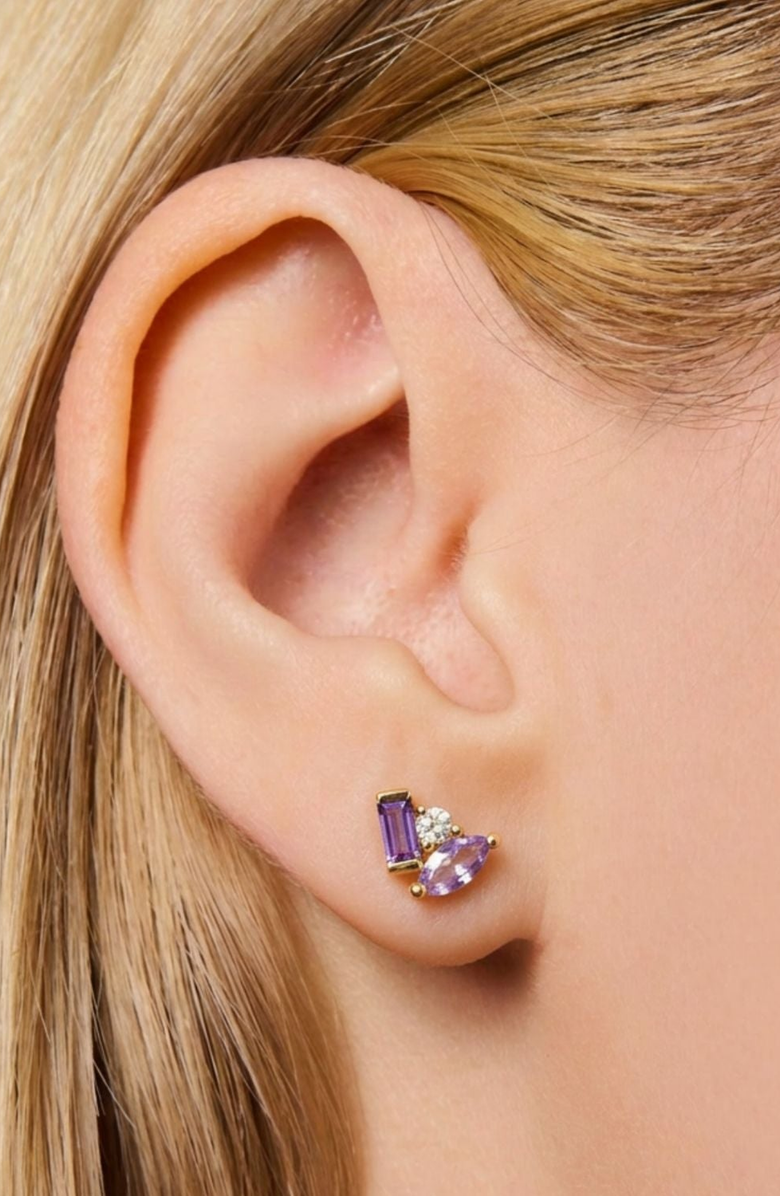 Little Sky Stone Seraphina Amethyst Stud Earrings, Alternate, color, Amethyst