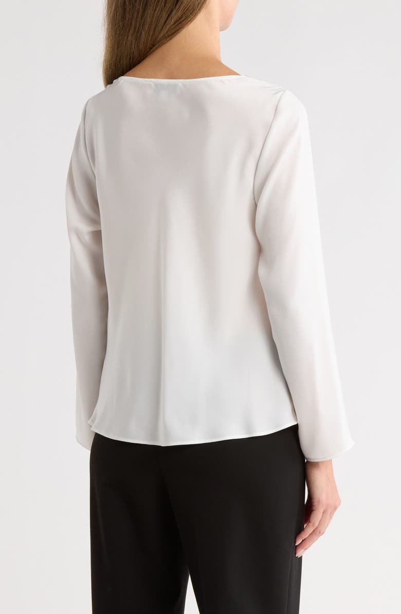 Gemma + Jane Cowl Neck Long Sleeve Satin Top, Alternate, color, Eggshell