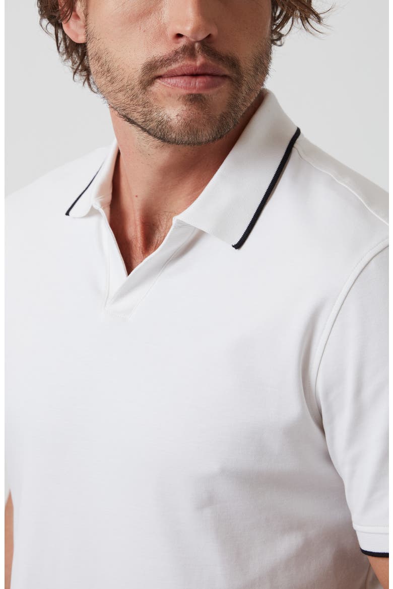 Riviera Tipped Pima Cotton Polo, Alternate, color, WHITE