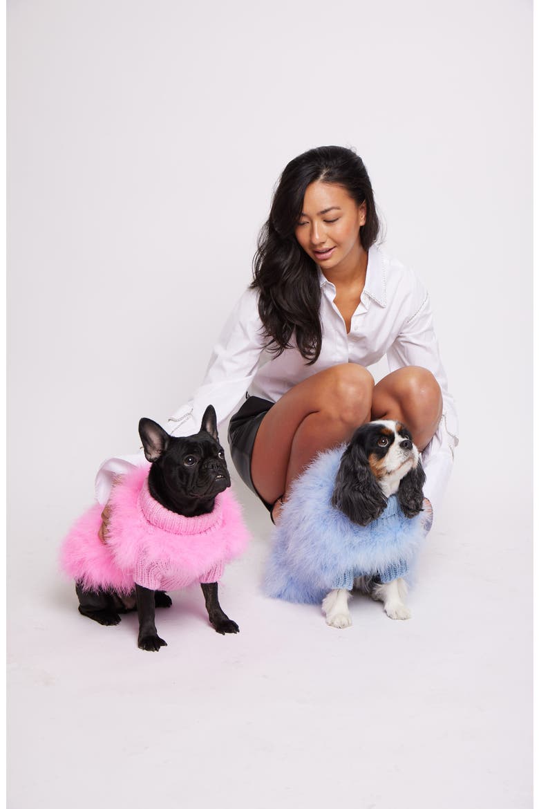 Christian Cowan Fluffy Dog Sweater, Alternate, color, PINK