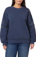 C & C California Lace Trim Fleece Pullover Sweater