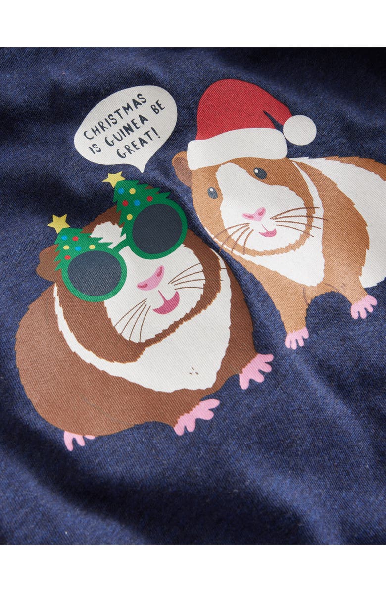 Mini Boden Kids' Christmas Guinea Pig Raglan Sleeve Cotton Graphic T-Shirt, Alternate, color, 