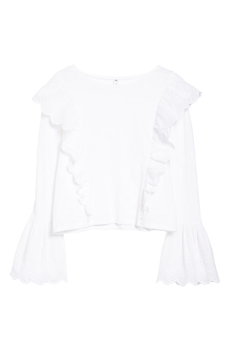 BP. Eyelet Trim Long Sleeve Tee, Alternate, color,