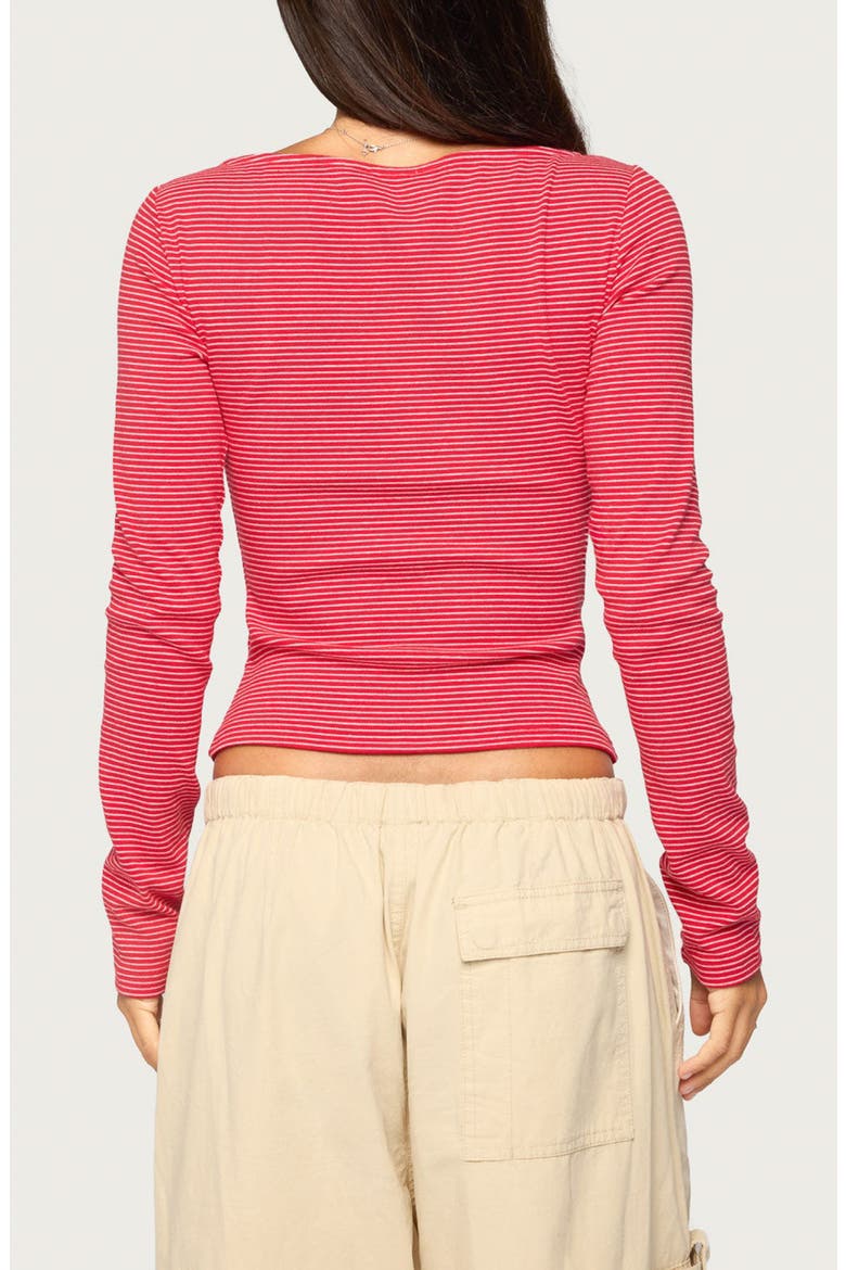 Loria Striped Boat Neck Top, Alternate, color, RED-AND-WHITE