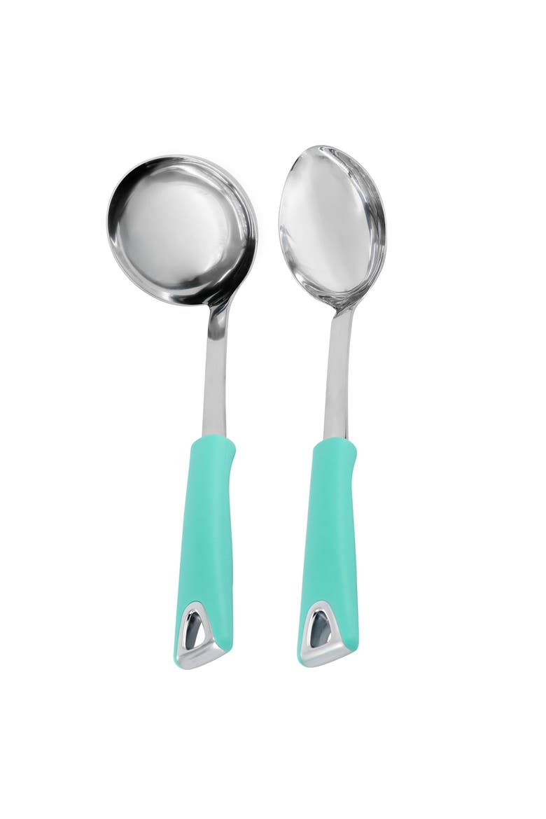 Drexler 2 piece Ladle and Serving Spoon Kitchen Tool Set, Main, color, Turquoise