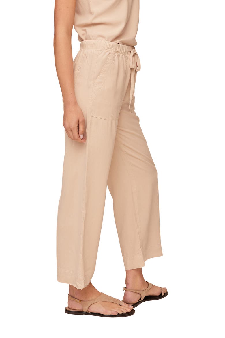 Easy Pocket Crop Wide Leg Pants, Alternate, color, LINEN SAND