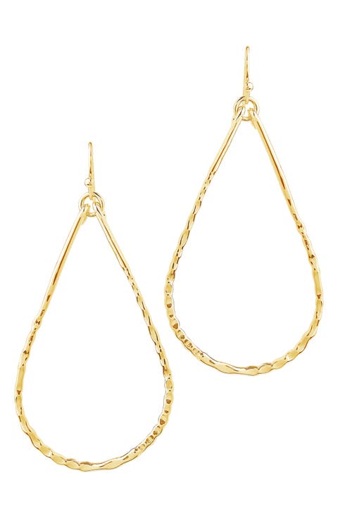 Hammered Teardrop Earrings
