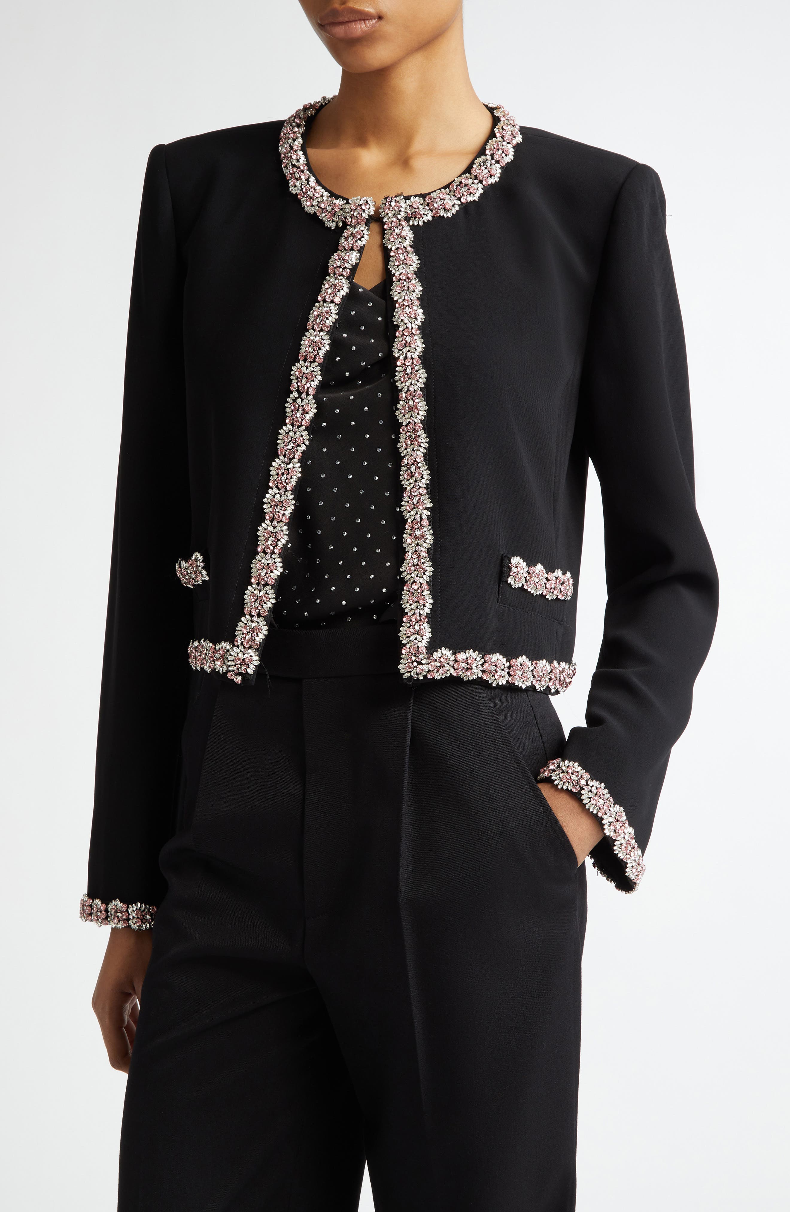 Cinq à Sept Penelope Crystal Embellished Jacket