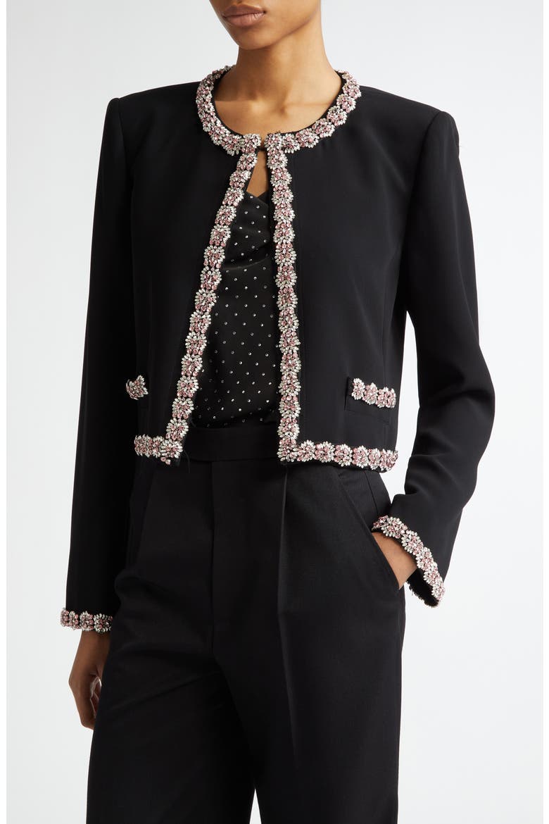 Penelope Crystal Embellished Jacket, Main, color, BLACK/ MULTI