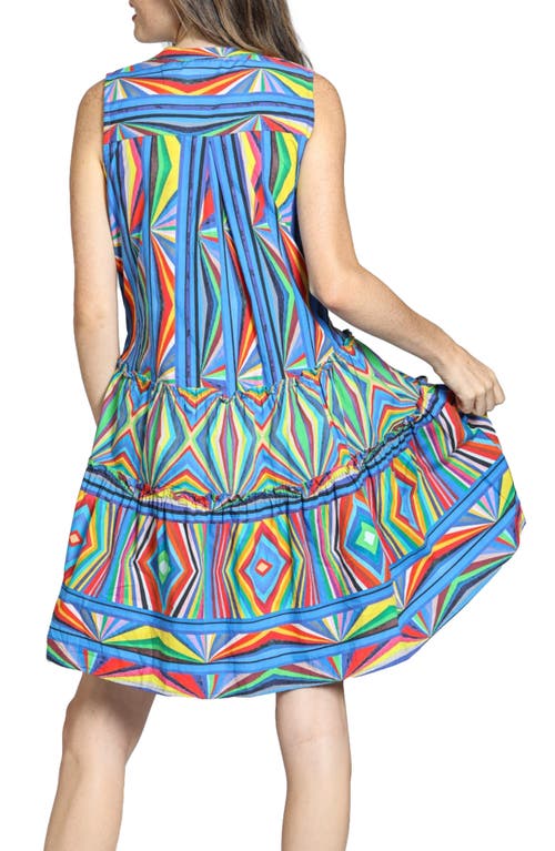 Apny Pintuck Sleeveless Cotton Dress In Multi