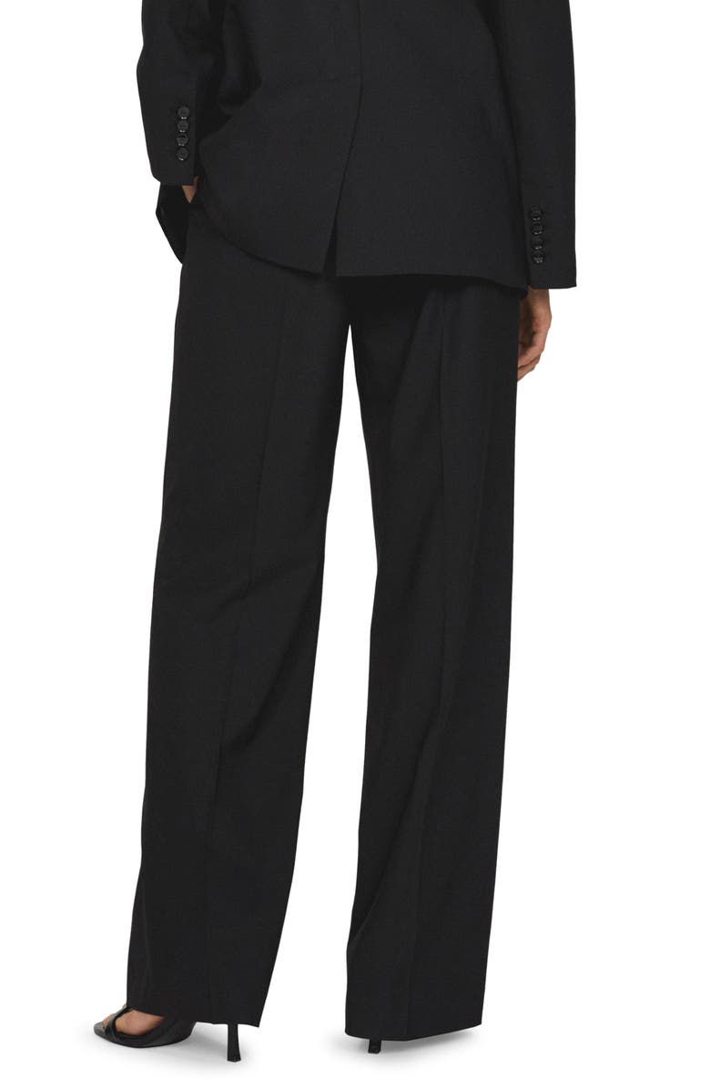 MANGO Pleat Front Wide Leg Suit Pants, Alternate, color, 