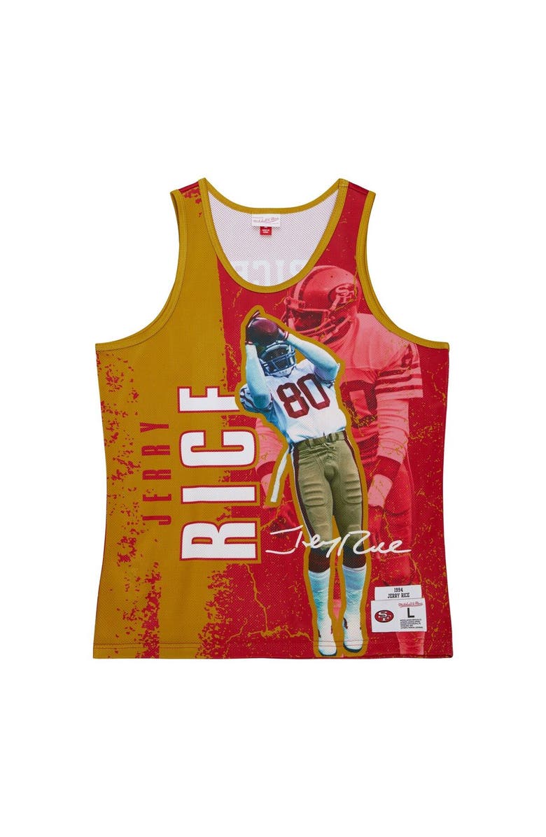Mitchell & Ness Men's Mitchell & Ness Jerry Rice Scarlet San Francisco 49ers 1994 Player Burst Tank Top, Alternate, color, Scarlet
