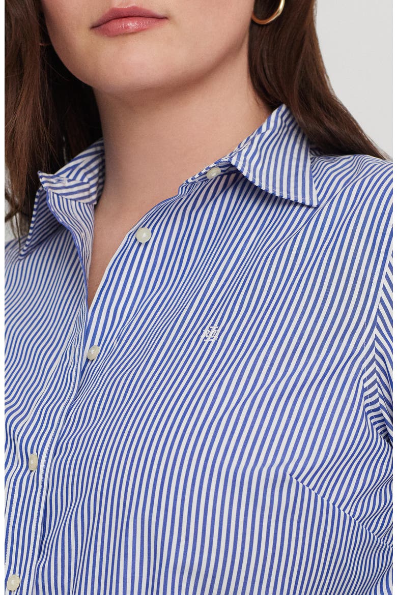 Stripe Easy Care Cotton Button-Up Shirt, Alternate, color, BLUE/WHITE