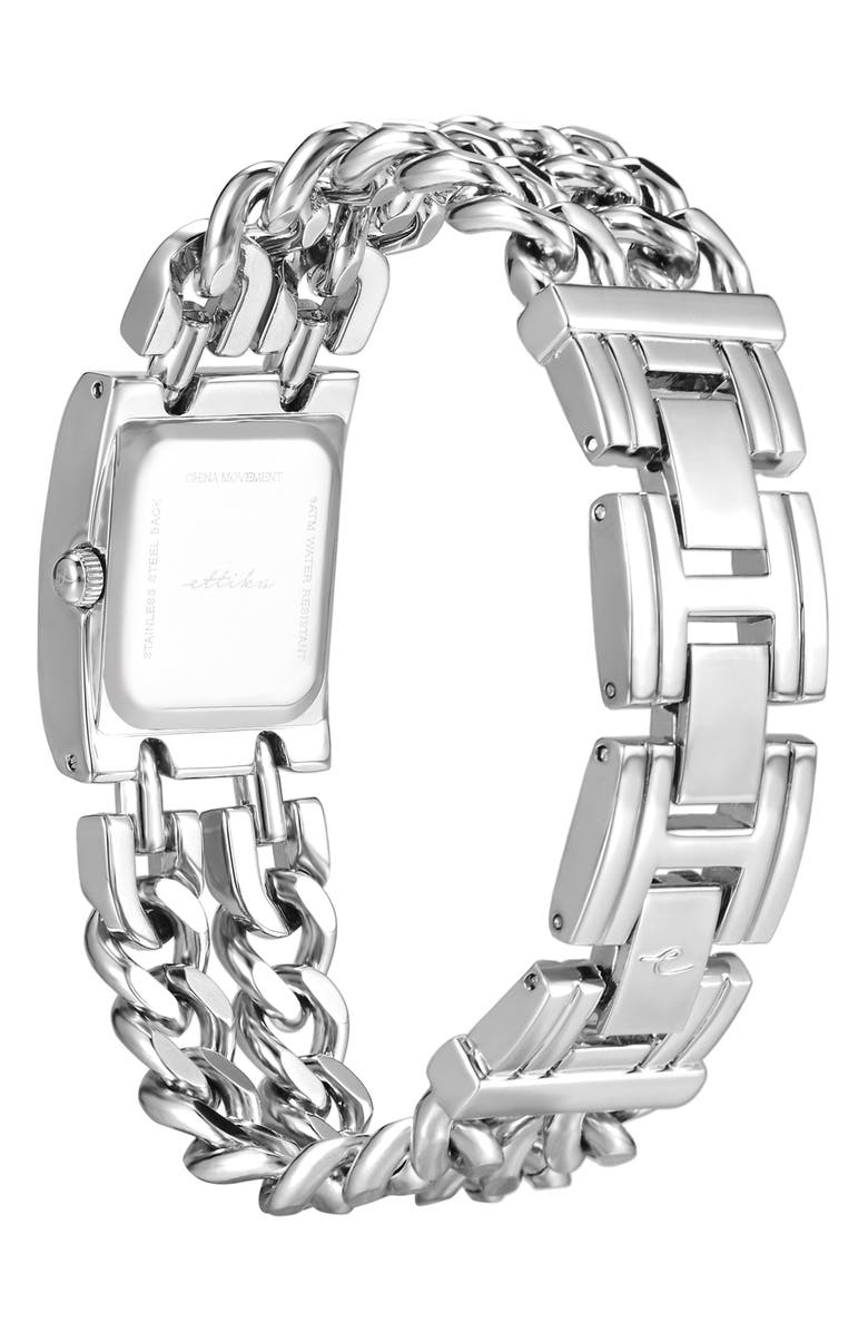 Ettika Thick Chain Bracelet Watch, Alternate, color, Vanilla And Silver