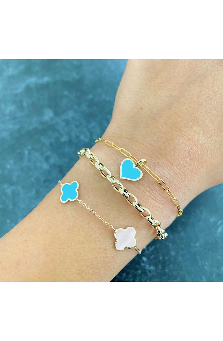 The Lovery Fine Jewelry Small Blue Mixed Clover Bracelet, Alternate, color, Blue Mixed