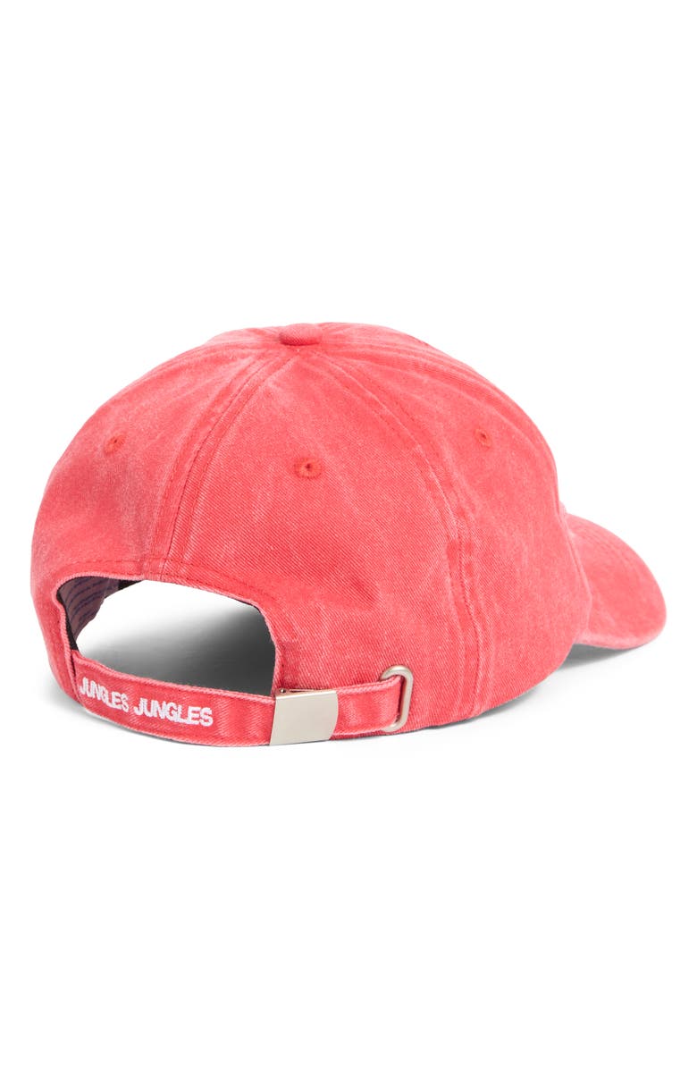 JUNGLES Spring Distressed Denim Adjustable Baseball Cap, Alternate, color, Washed Red