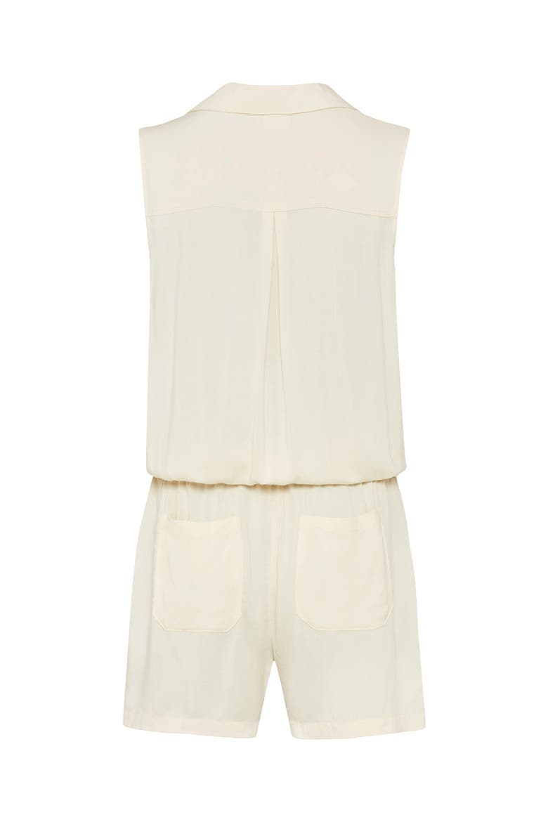 Sleeveless Drawstring Romper, Alternate, color, Sand