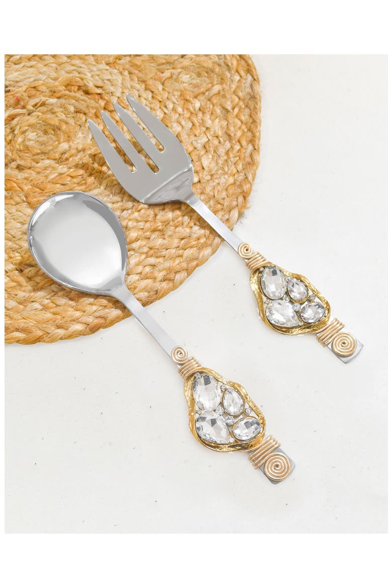 Cumulus Constellation Embellished 2-Piece Salad Serving Set, Alternate, color, GOLD
