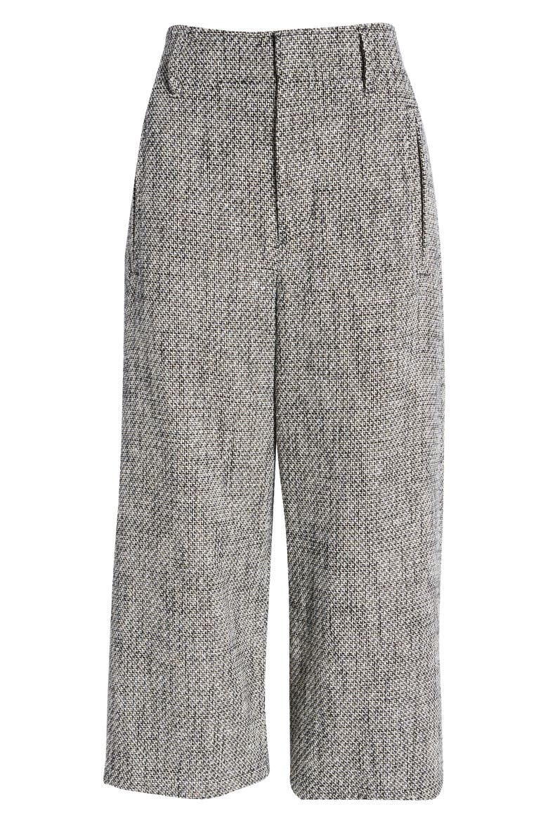 Dylan Tweed Crop Trousers, Alternate, color, BLACKMULT