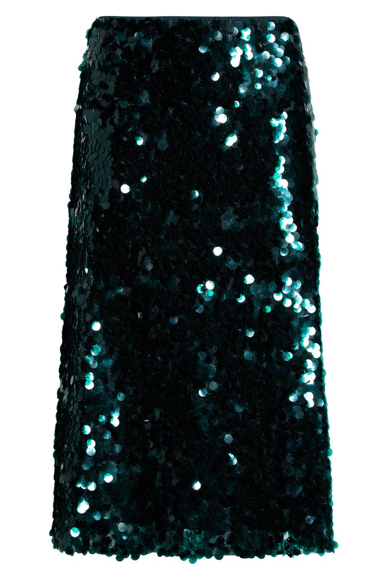 Paillettes Sequin Skirt, Alternate, color, JUNIPER