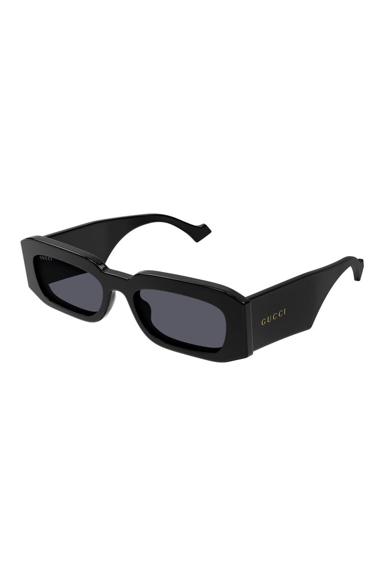 Rectangular Sunglasses, Alternate, color, BLACK