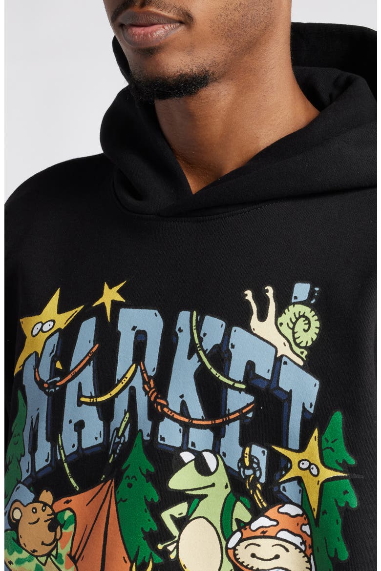 Back Country Buds Cotton Graphic Hoodie, Alternate, color, BLACK