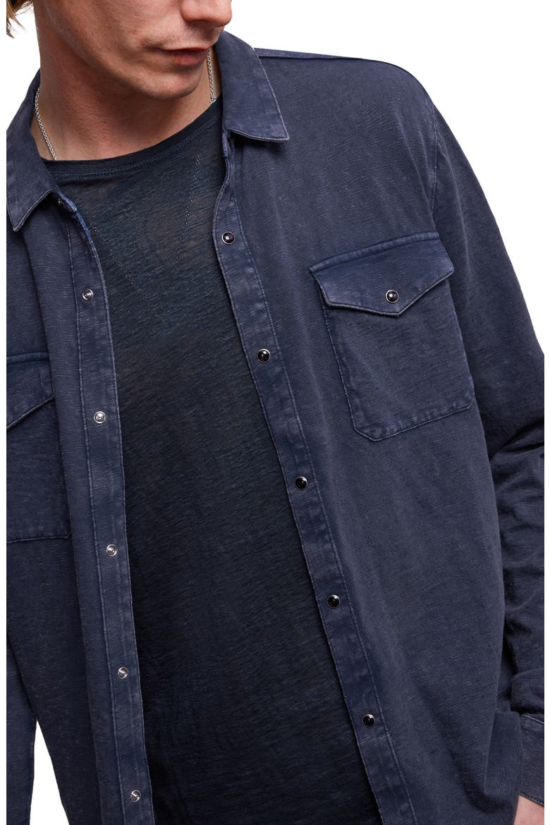Arvon Cotton Snap-Up Western Shirt, Alternate, color, PACIFIC BLUE