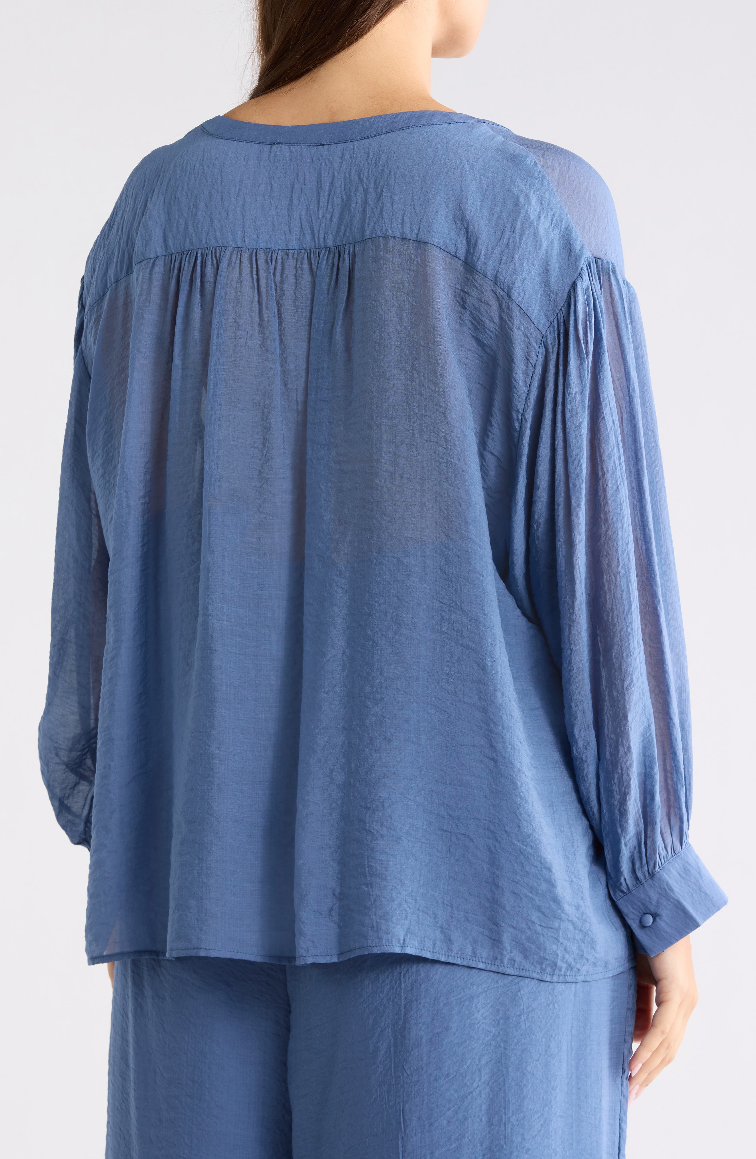 Split Neck Long Sleeve Top - image 4