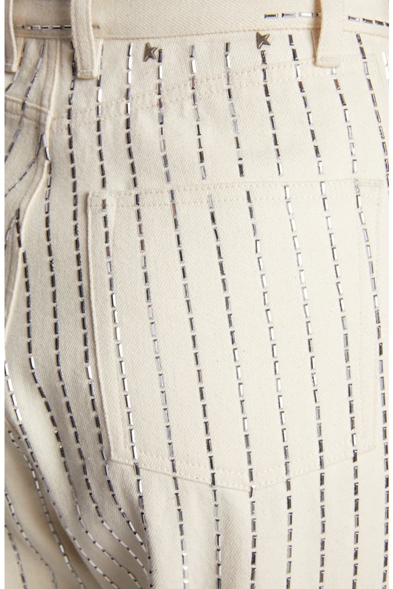 Kim Studded Stripe Cotton Denim Straight Leg Jeans, Alternate, color, HERITAGE WHITE