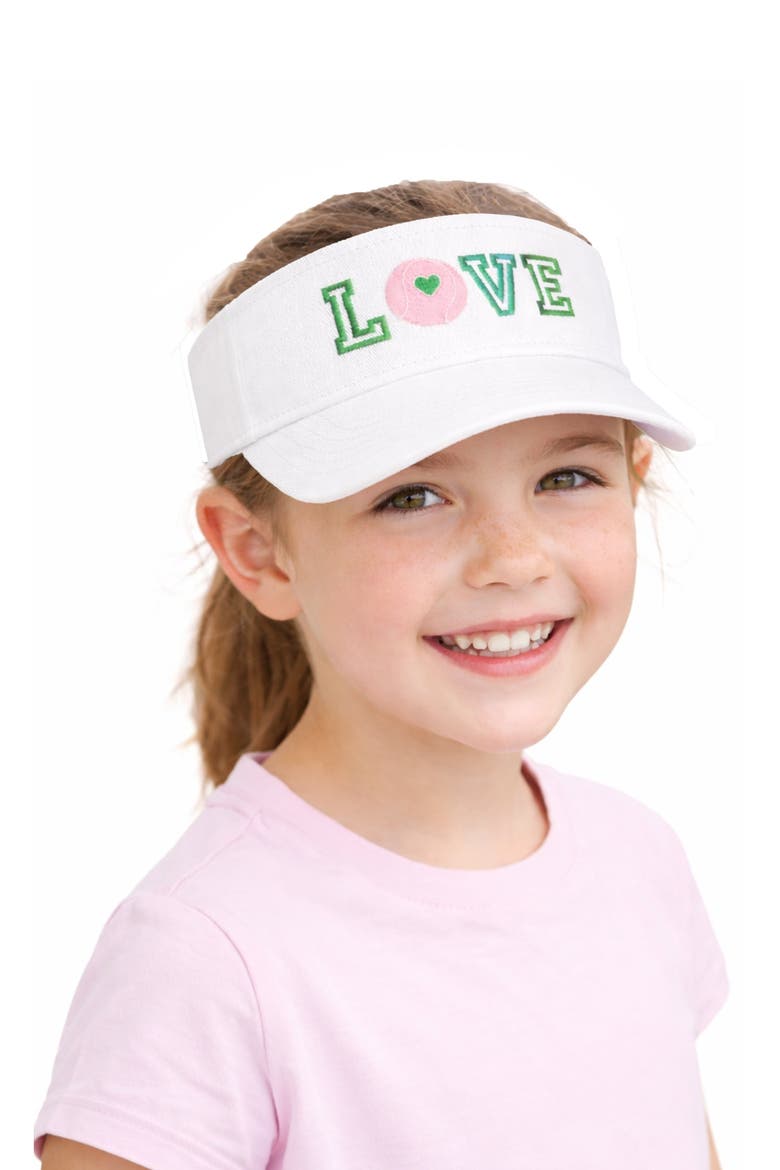 Love Tennis Bow Visor, Alternate, color, White/Pink