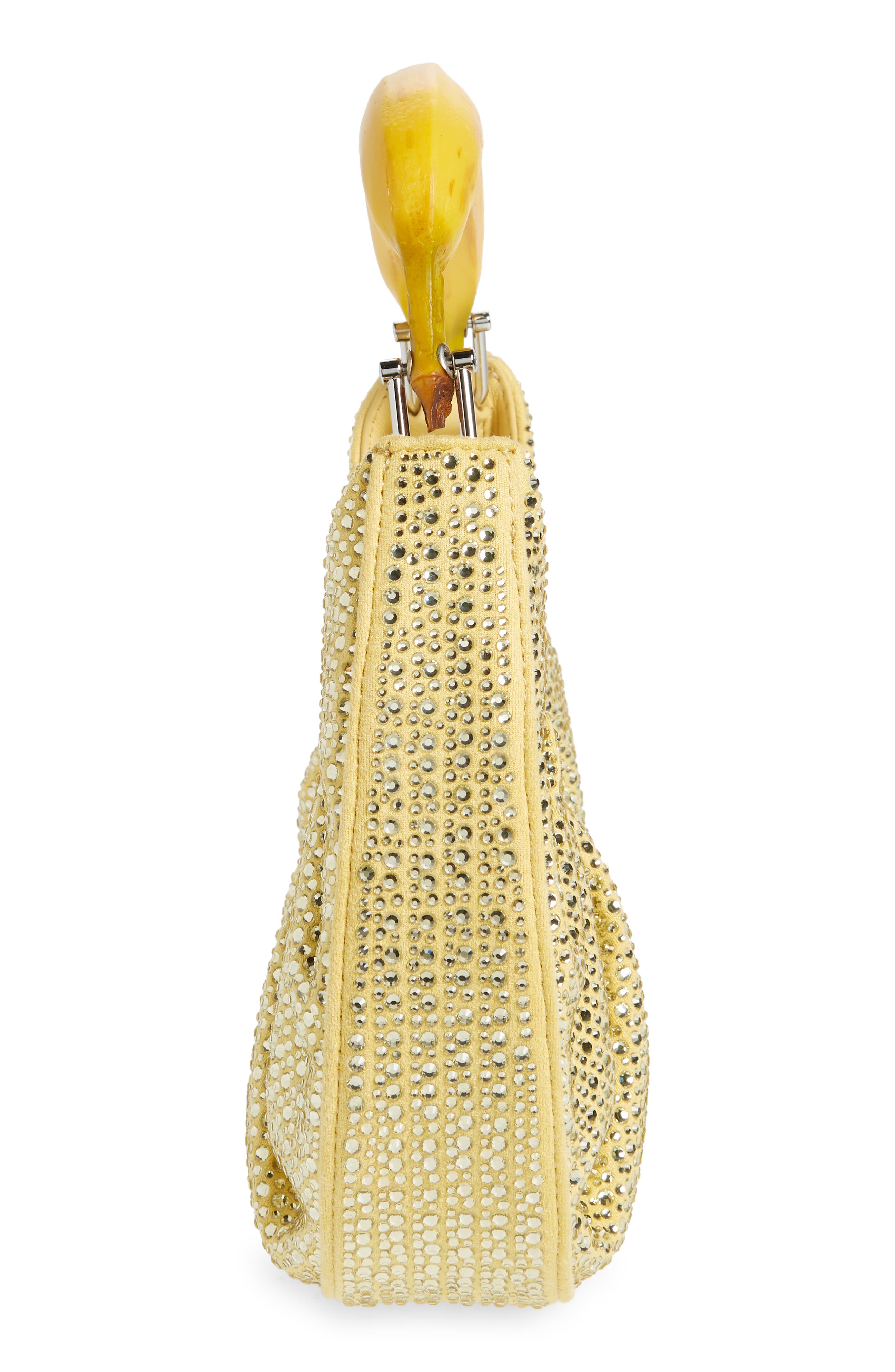 Banana Rhinestone Hobo Bag, Alternate, color, YELLOW