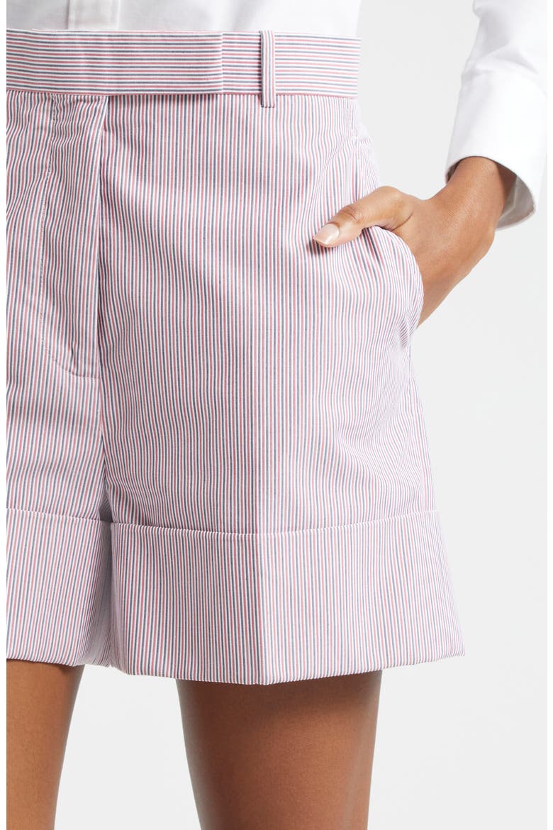 Stripe Tailored High Waist Shorts, Alternate, color, PINK