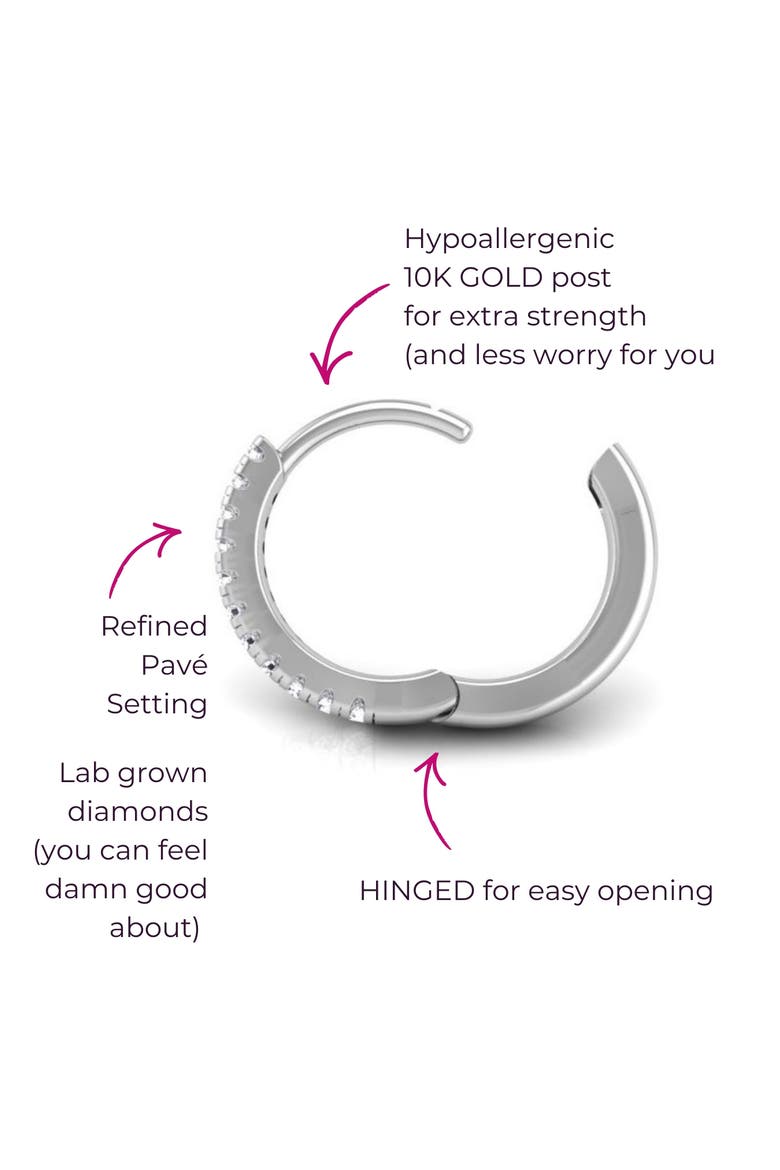 Pavé-All-Day Single Hoop, Alternate, color, Silver