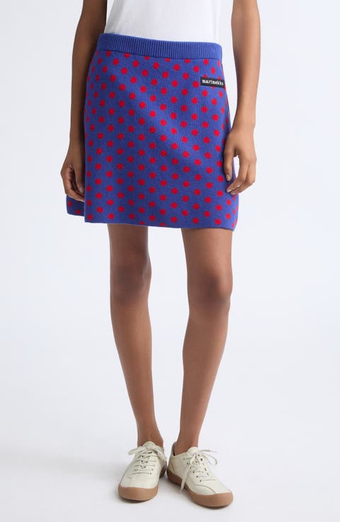 Koillis Pallo Kioski Polka Stretch Wool Miniskirt