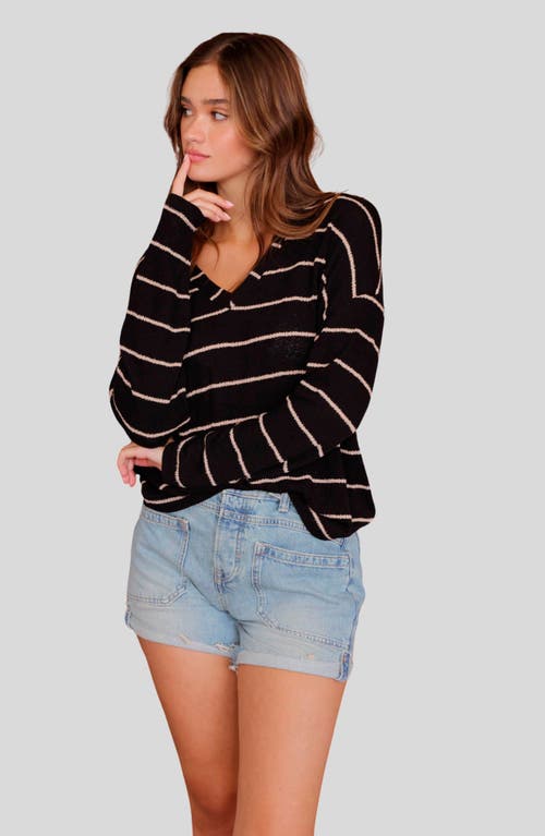BLU PEPPER BLU PEPPER STRIPE V-NECK KNIT TOP