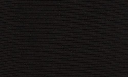Adrianna Papell Back Button Ottoman Rib Knit Top In Black