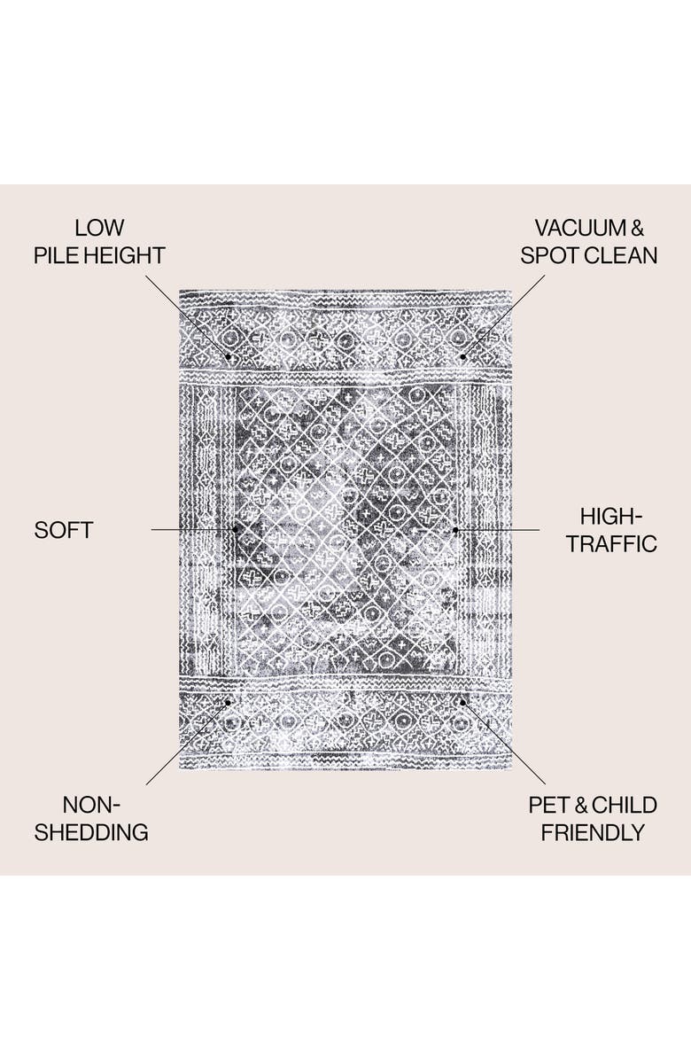 JONATHAN Y Iften Moroccan Geometric Distressed Area Rug, Alternate, color, Ivory/Black