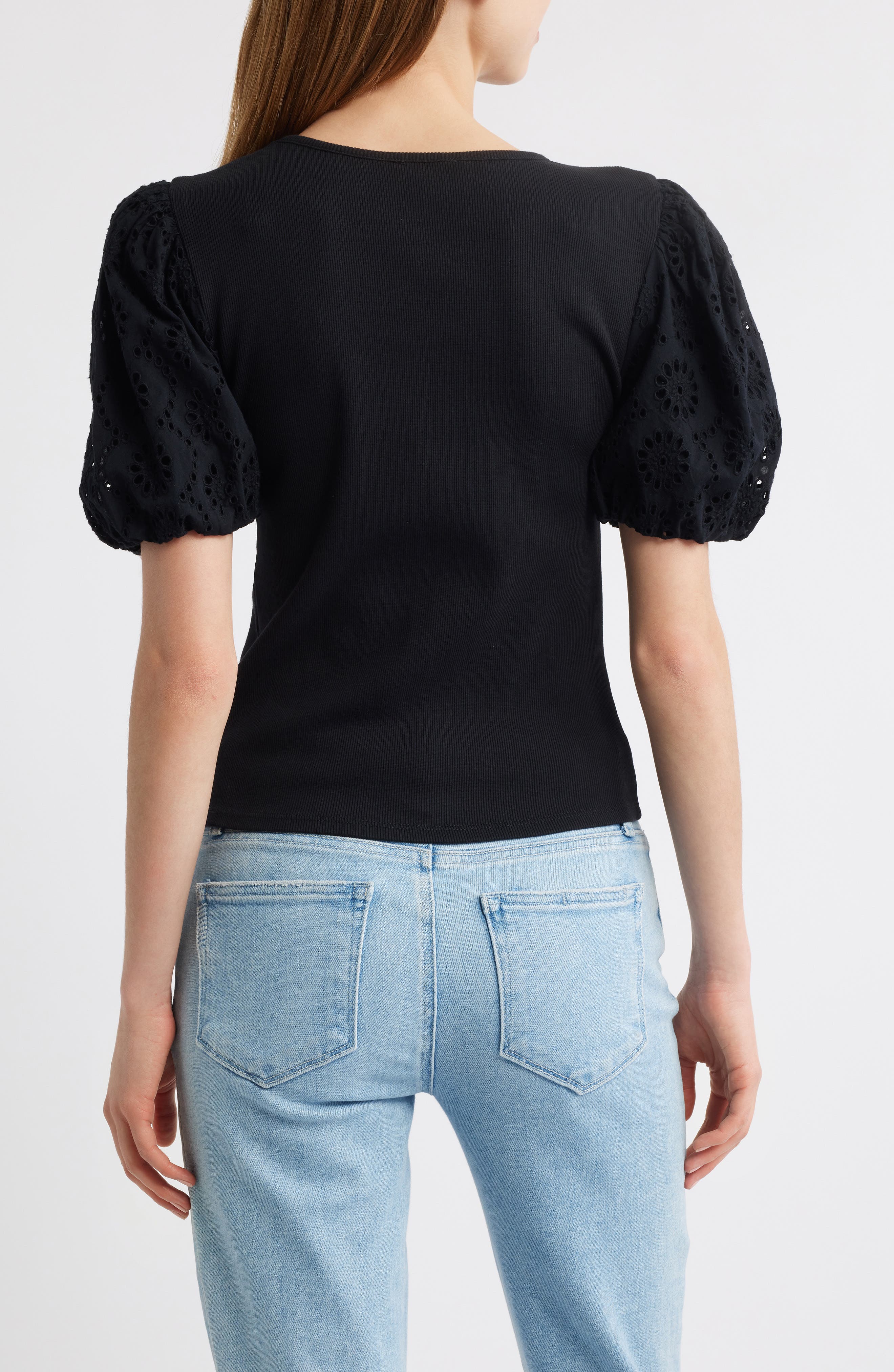 Marina Eyelet Puff Sleeve T-Shirt - image 2