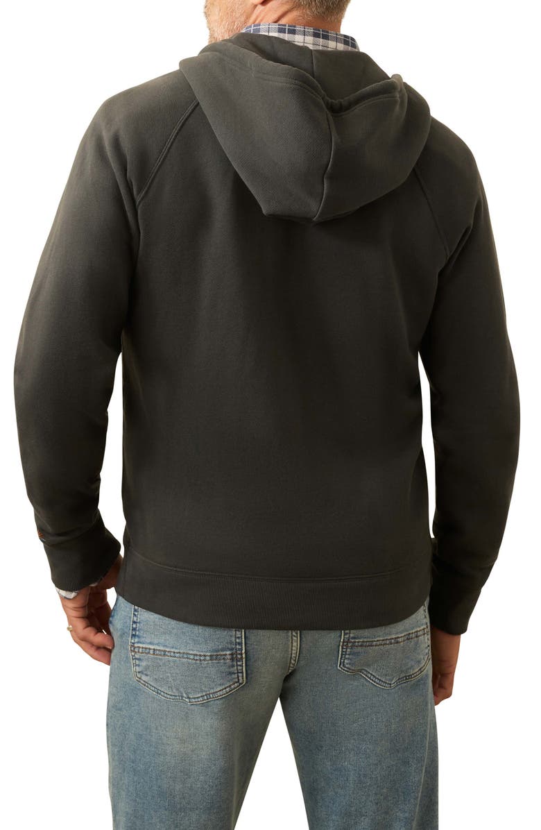 Faherty High Standard Organic Cotton Zip Hoodie, Alternate, color, Mountain Black